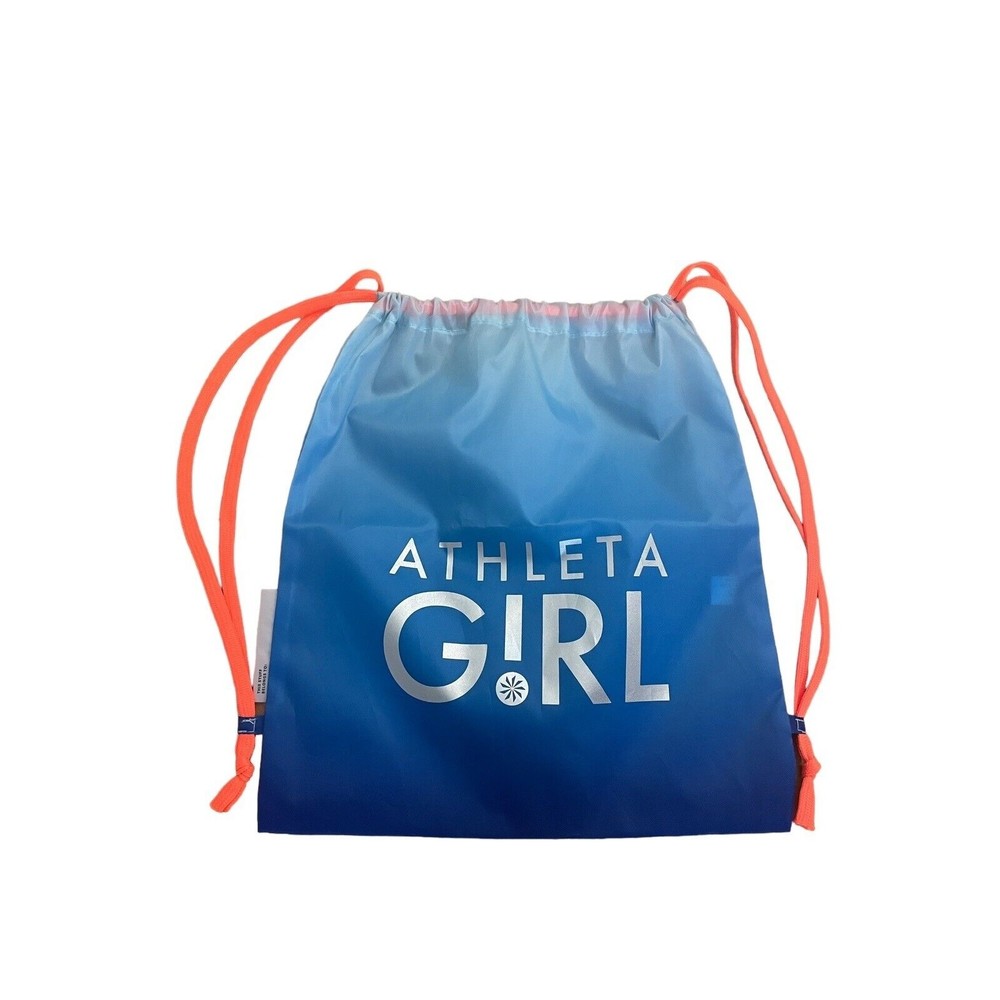 ATHLETA Girl‎ Drawstring Backpack Bag Blue Orange